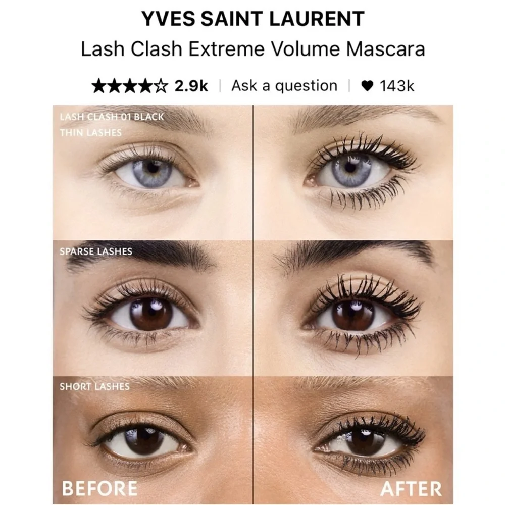 YSL Lash Clash Extreme Volume Black Mascara